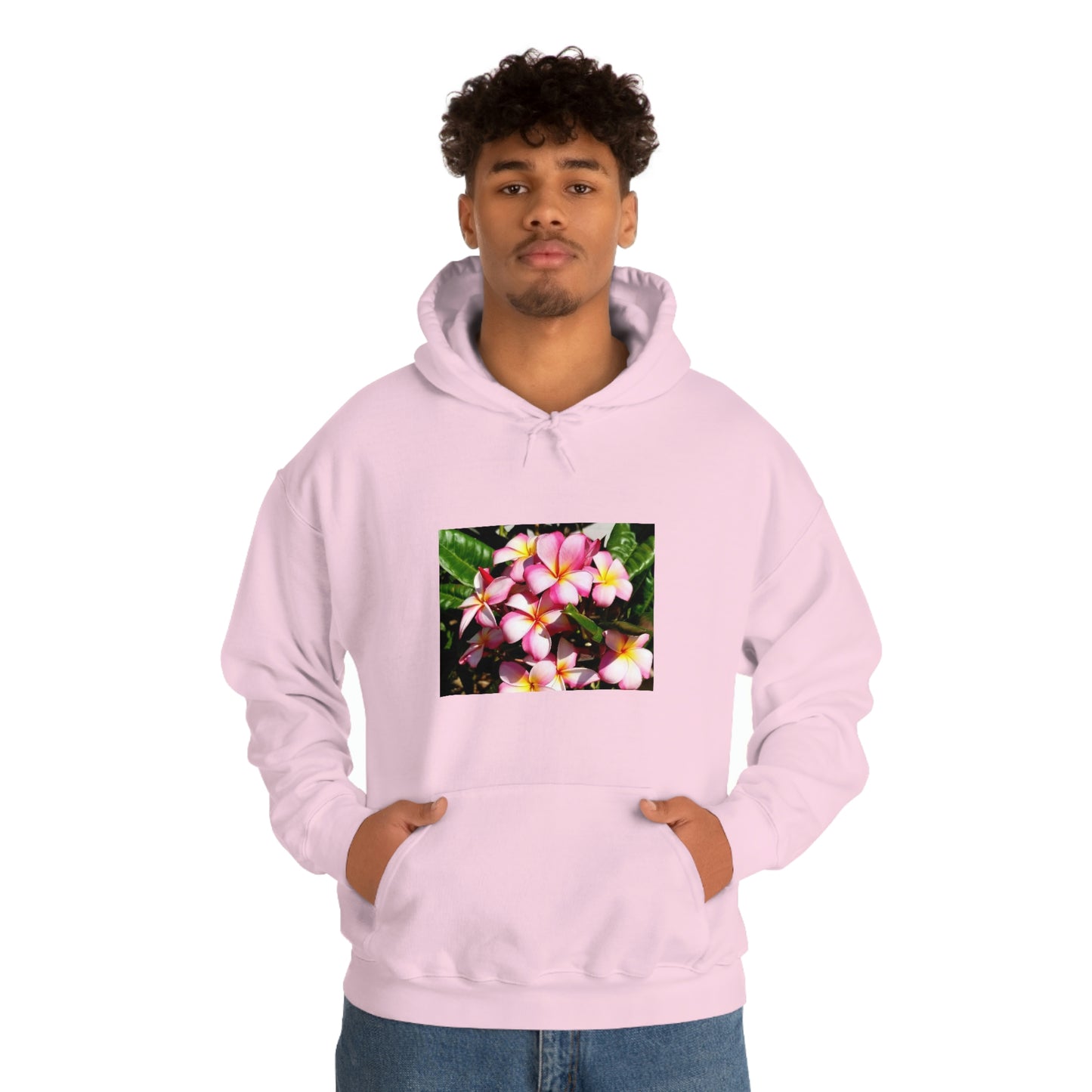 Islander Striped Plumeria Unisex Heavy Blend™ Hooded Sweatshirt