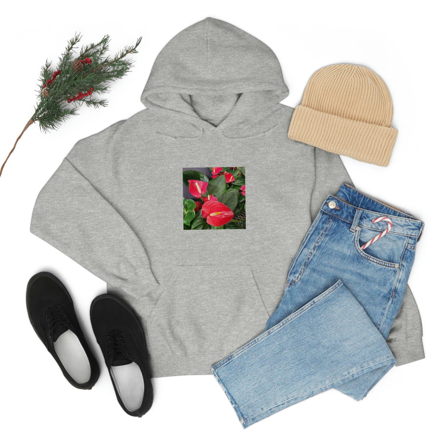 Island Style Anthurium Unisex Heavy Blend™ Hooded Sweatshirt