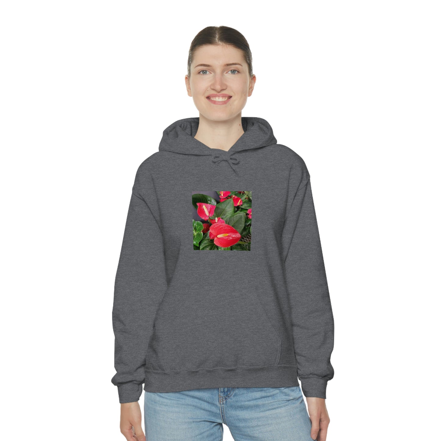 Island Style Anthurium Unisex Heavy Blend™ Hooded Sweatshirt