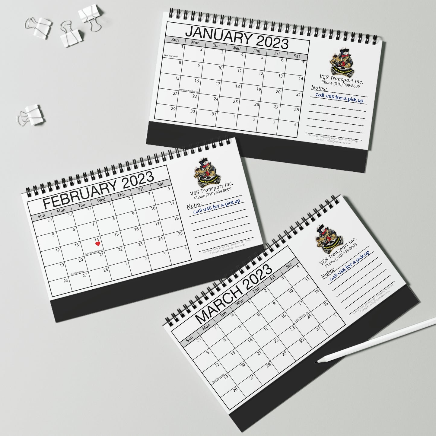 V&S Transport Desk Calendar 2