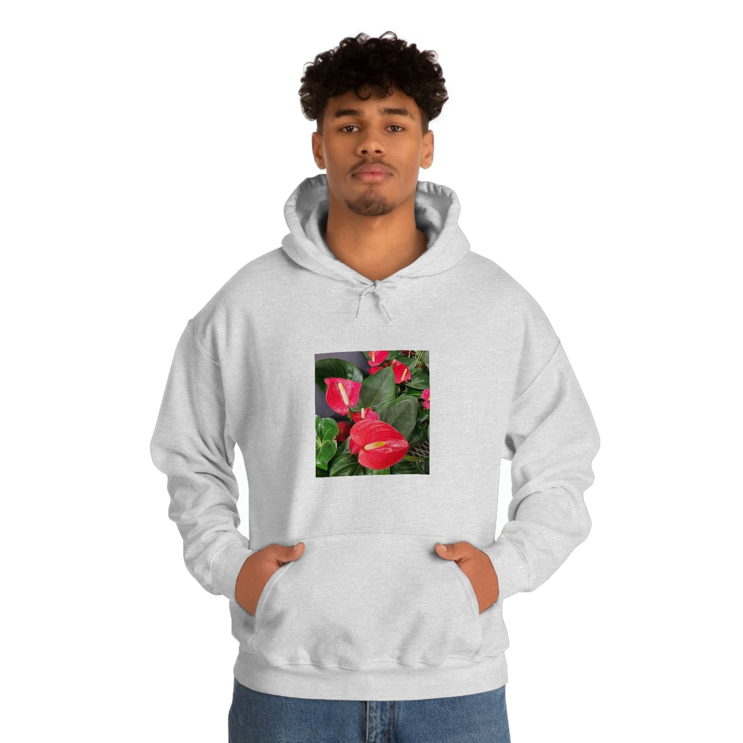 Island Style Anthurium Unisex Heavy Blend™ Hooded Sweatshirt