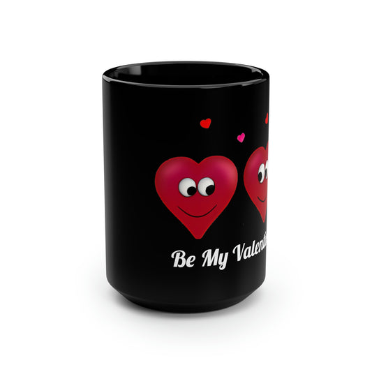 Valentine's "Be My Valentine" Black Mug, 15oz