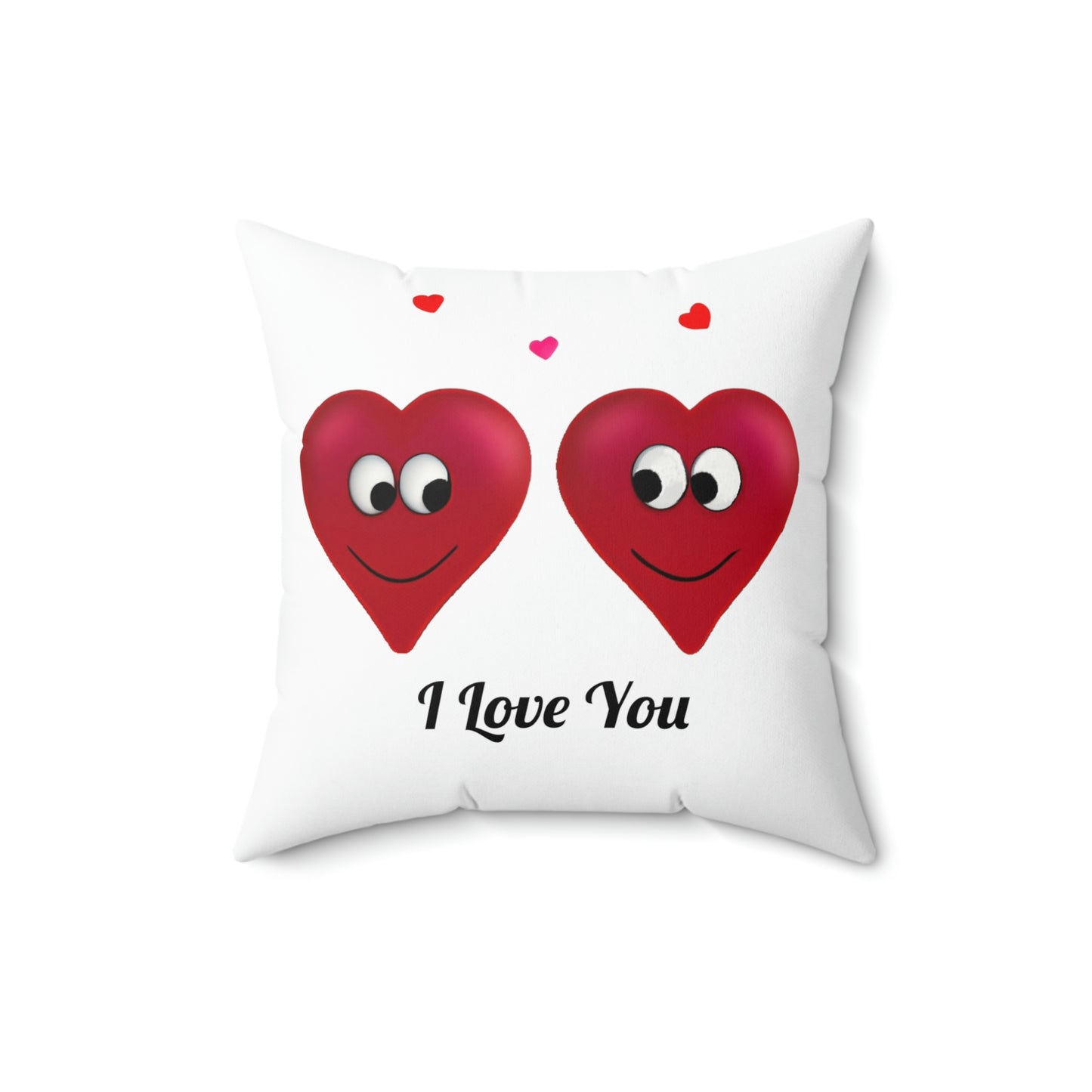 Valentine's "I Love You" Conversation Hearts Spun Polyester Square Pillow