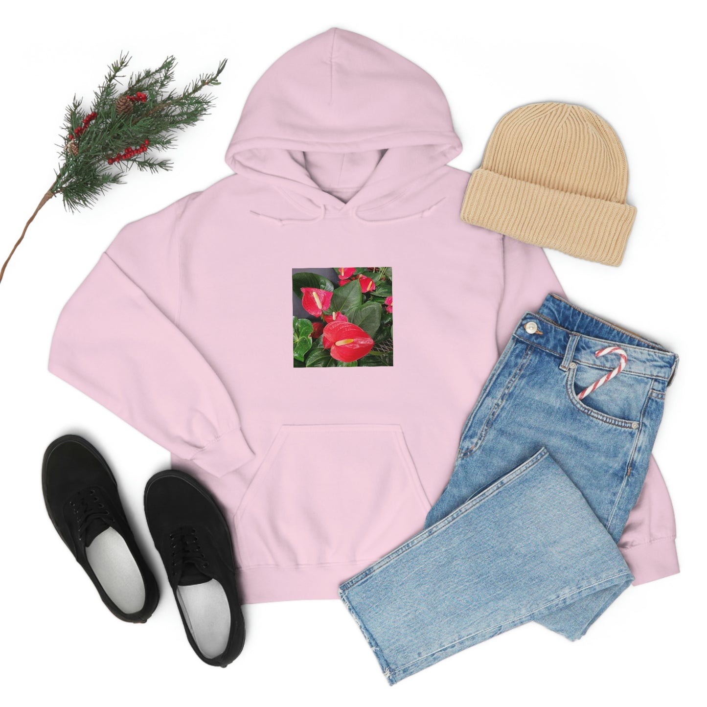 Island Style Anthurium Unisex Heavy Blend™ Hooded Sweatshirt