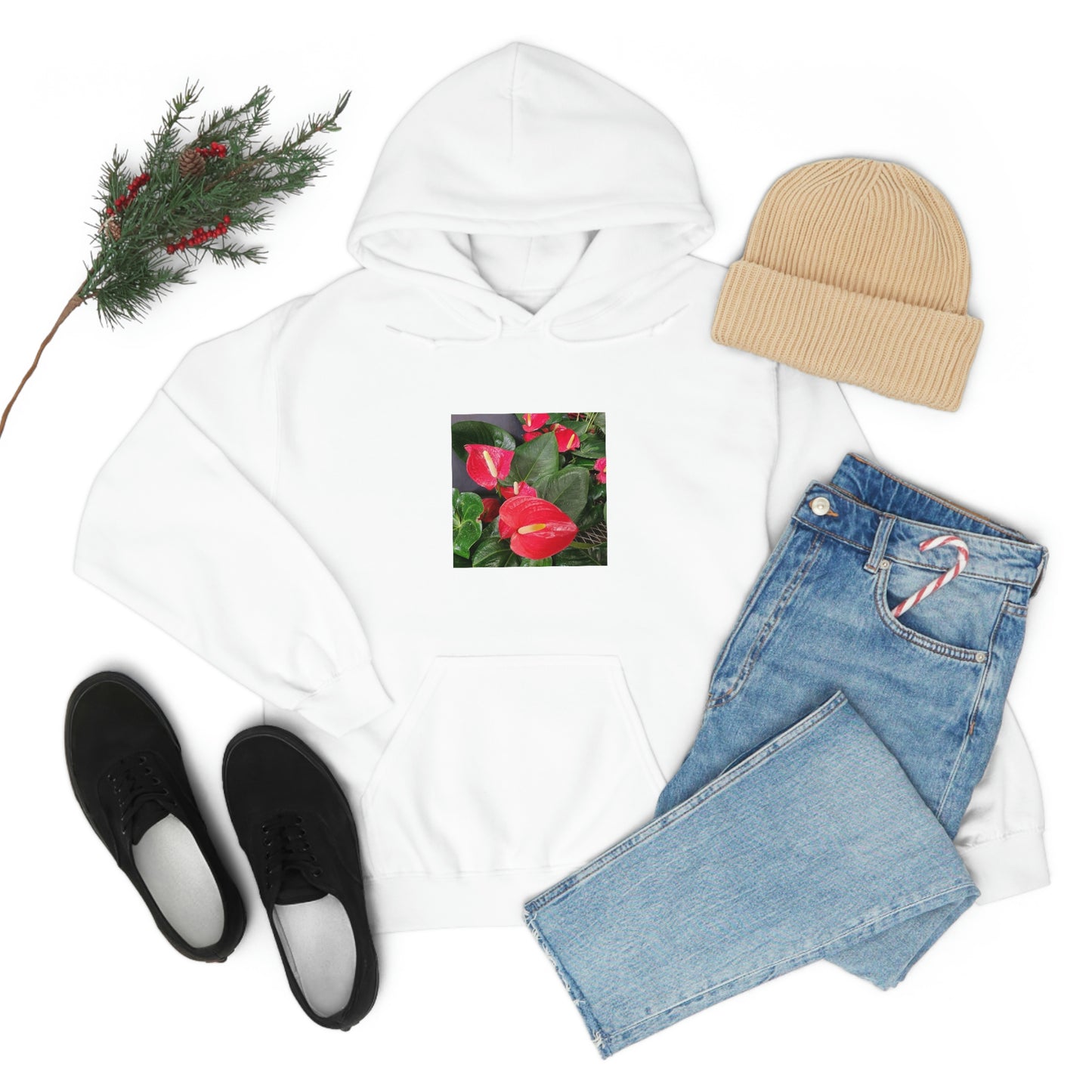 Island Style Anthurium Unisex Heavy Blend™ Hooded Sweatshirt