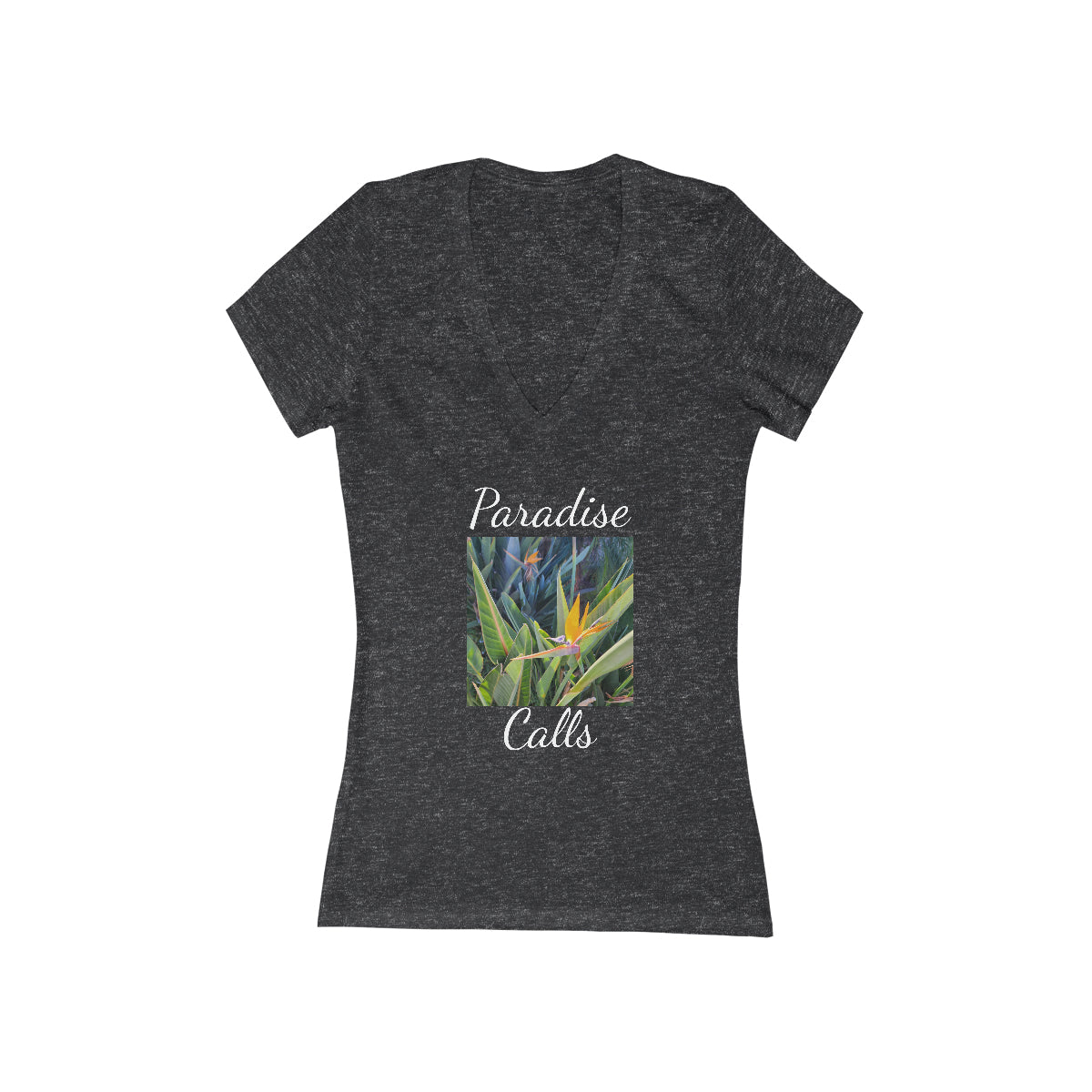 Islander Bird of Paradise Women's Jersey Short Sleeve Deep V-Neck Tee