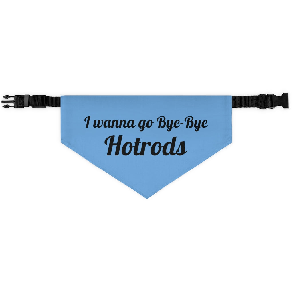 Hotrods "I wanna go Bye-Bye" Pet Bandana Collar - Black print