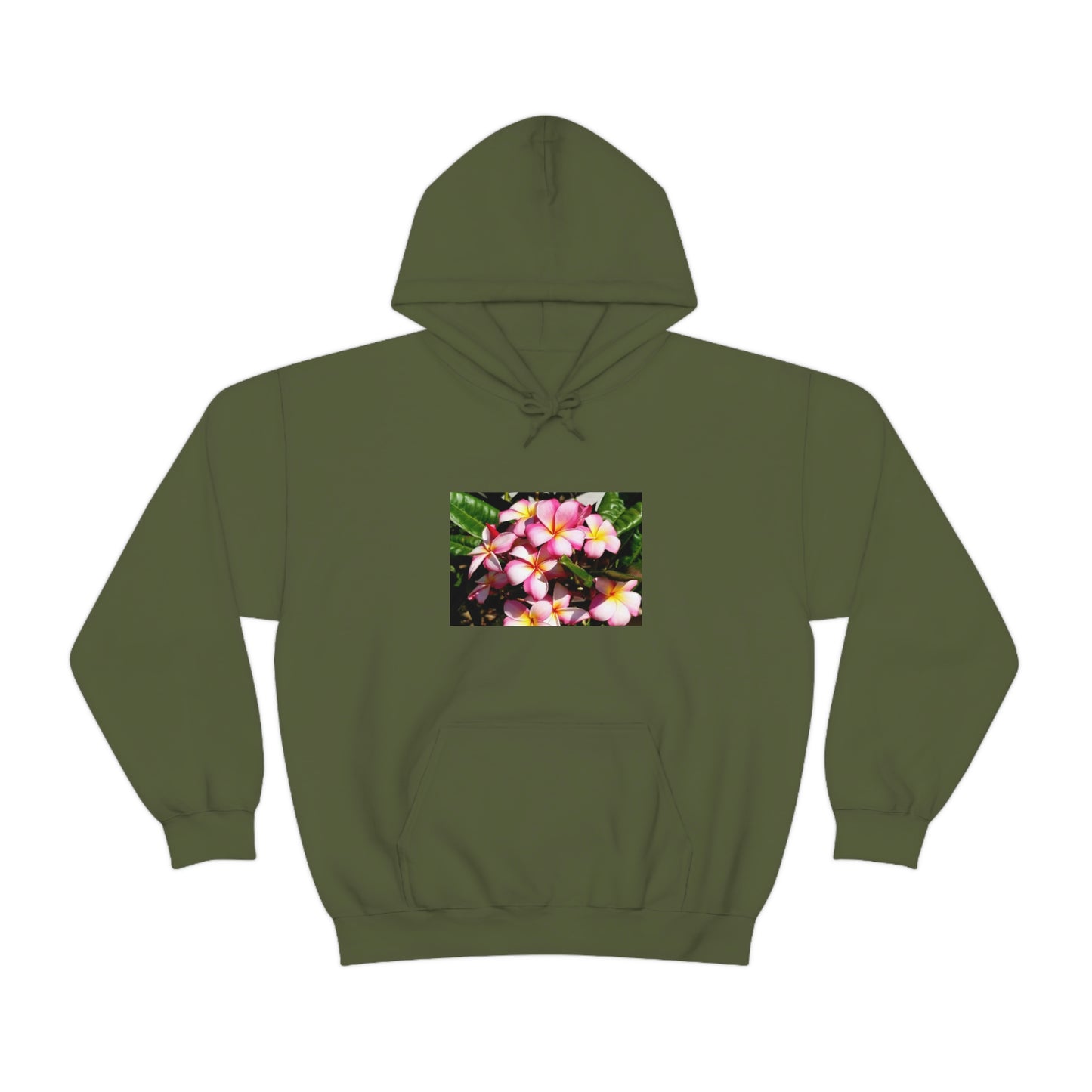 Islander Striped Plumeria Unisex Heavy Blend™ Hooded Sweatshirt