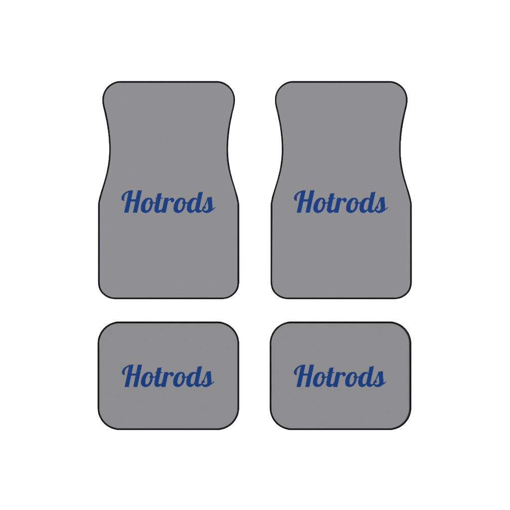 Hotrods Car Mats (Set of 4) - Grey w/Blue print