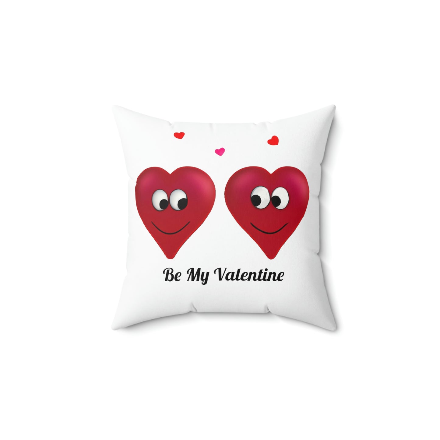 Valentine's "Be My Valentine" Conversation Hearts Spun Polyester Square Pillow