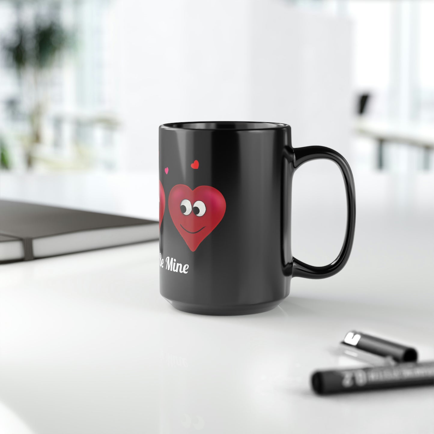 Valentine's "Be Mine" Black Mug, 15oz