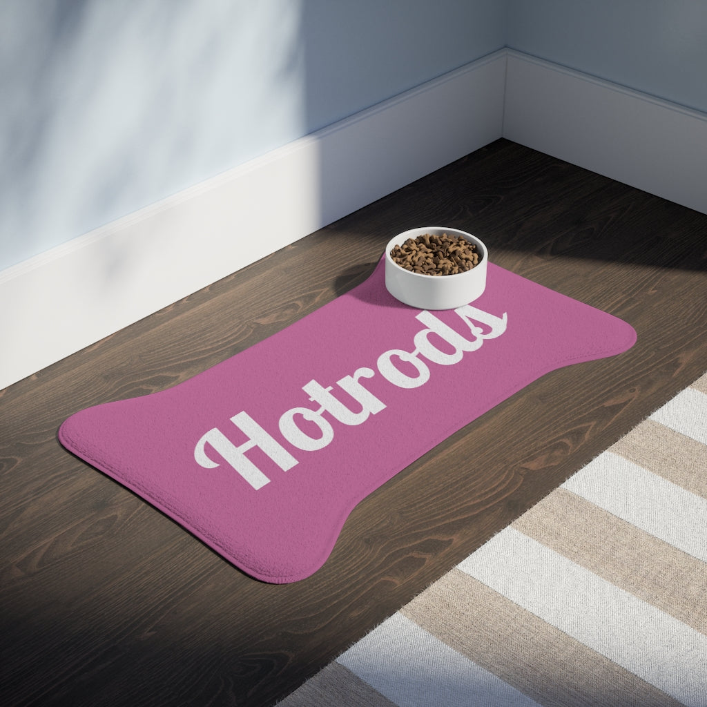 Hotrods Pet Feeding Mats - White print