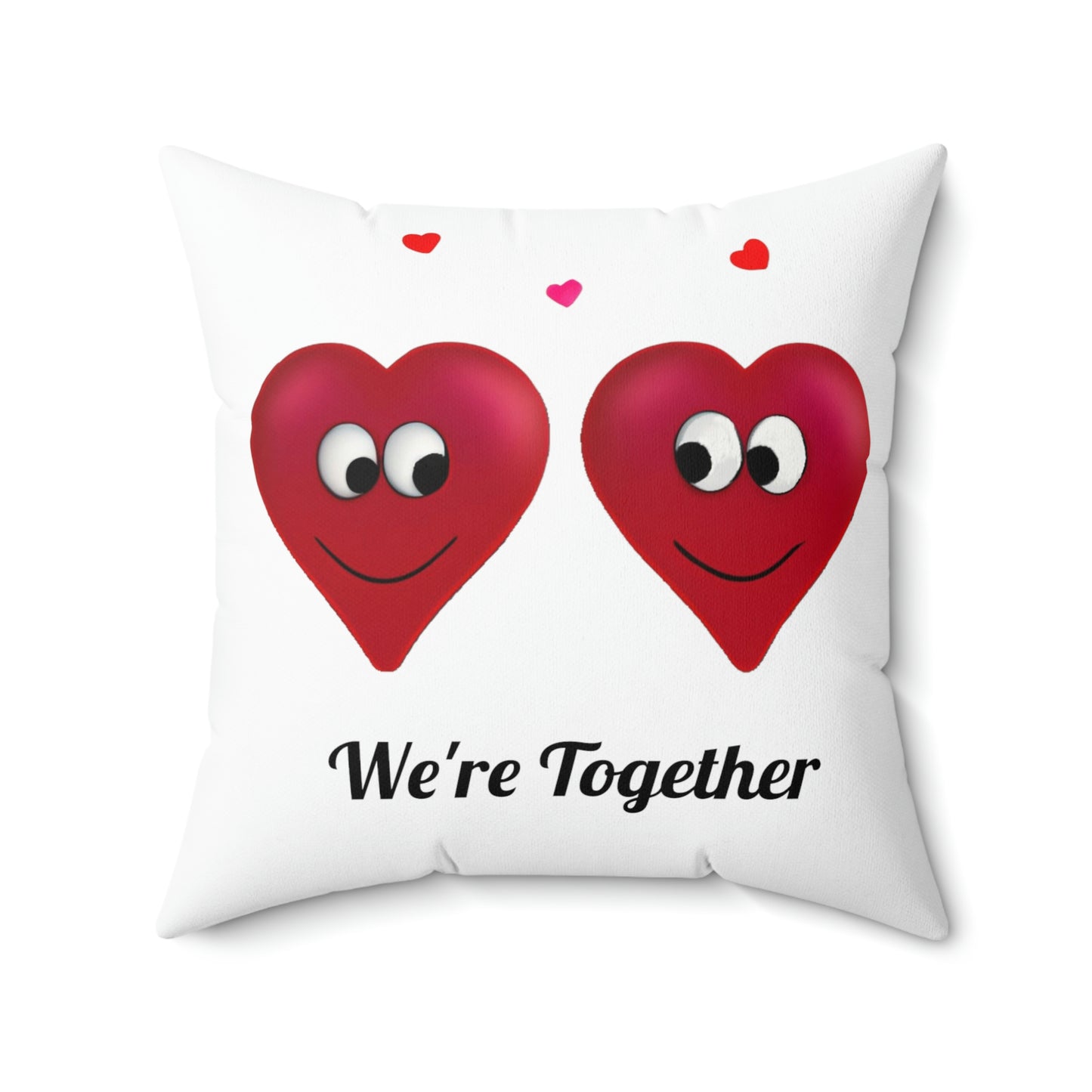 Valentine's "We're Together" Conversation Hearts Spun Polyester Square Pillow