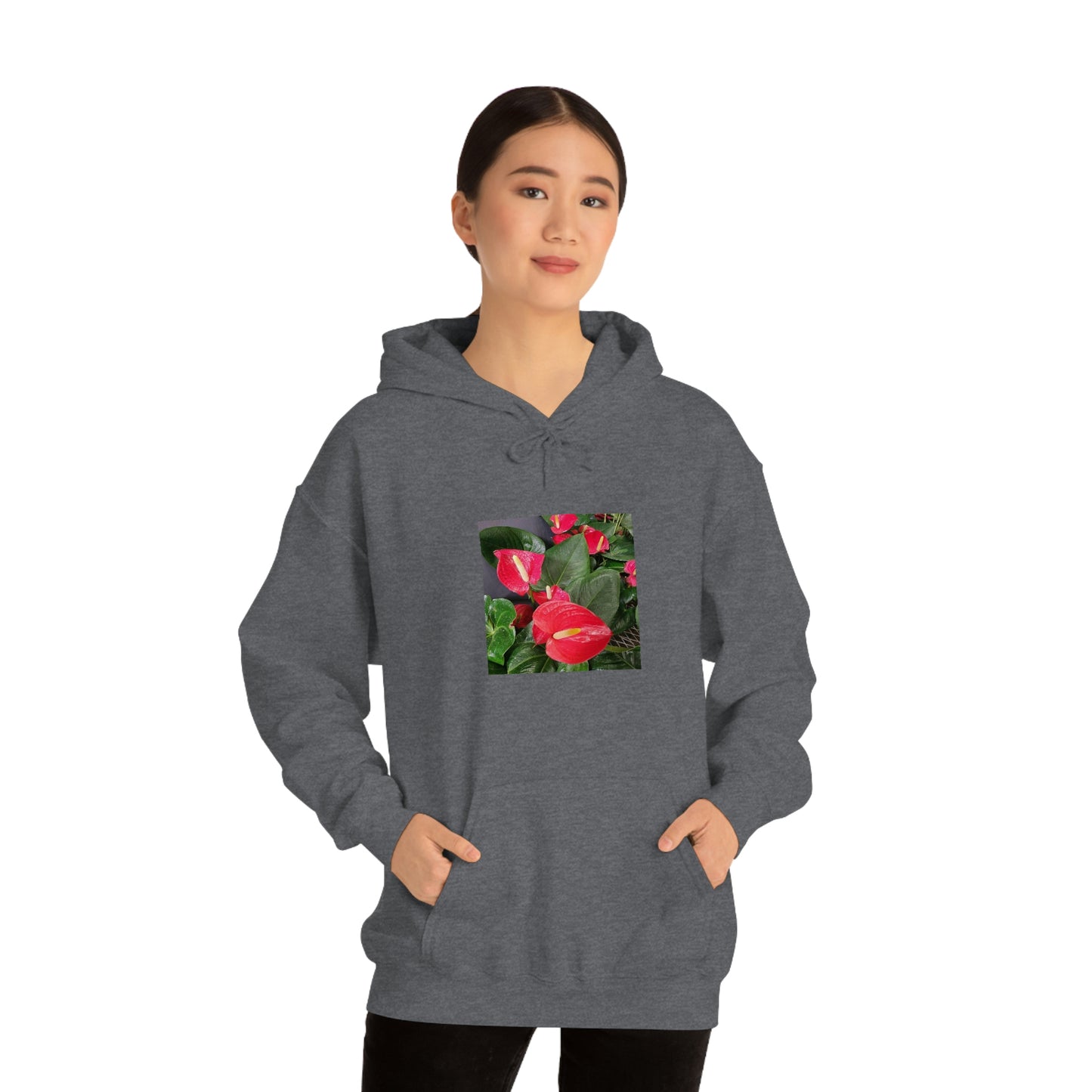 Island Style Anthurium Unisex Heavy Blend™ Hooded Sweatshirt