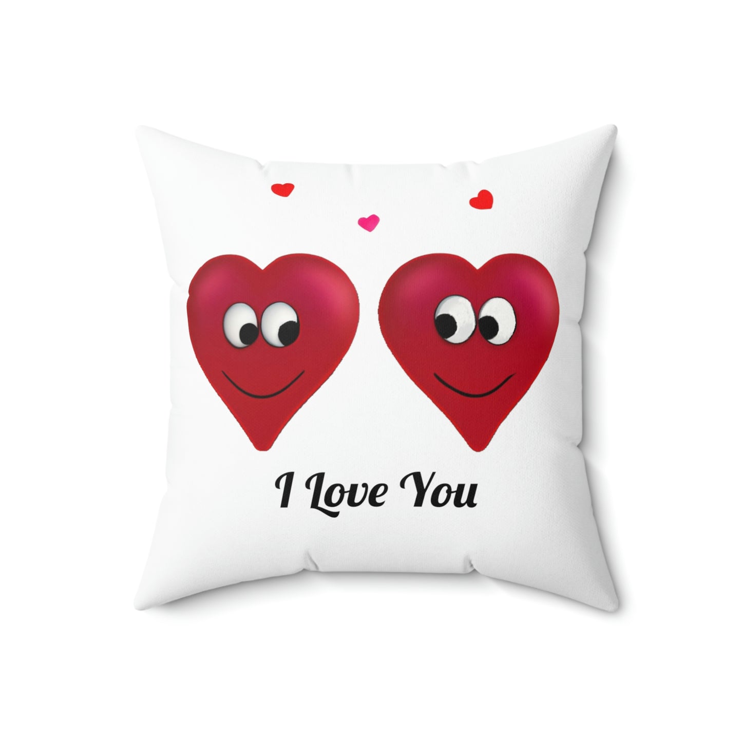 Valentine's "I Love You" Conversation Hearts Spun Polyester Square Pillow