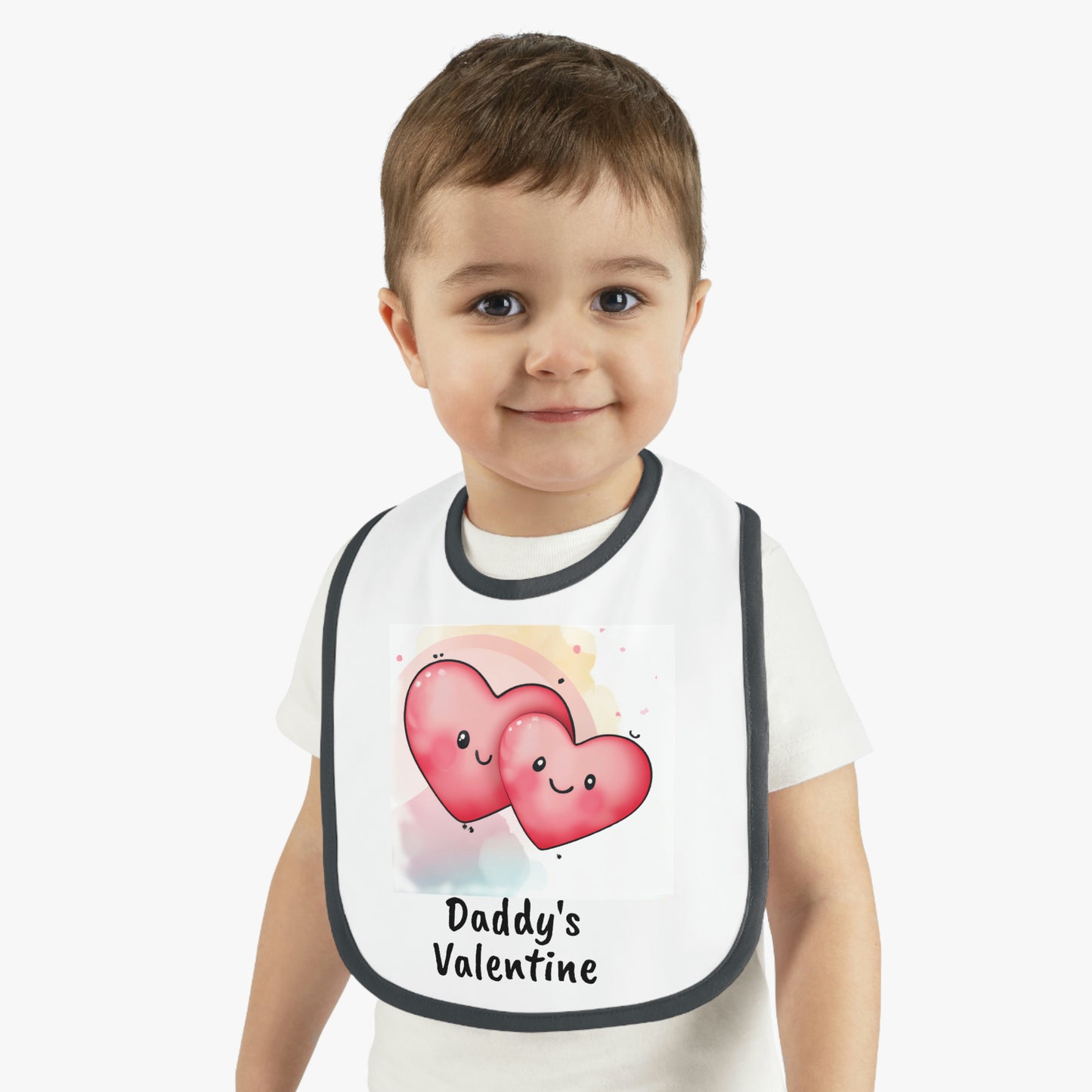 Valentine's "Daddy's Valentine" II Baby Contrast Trim Jersey Bib