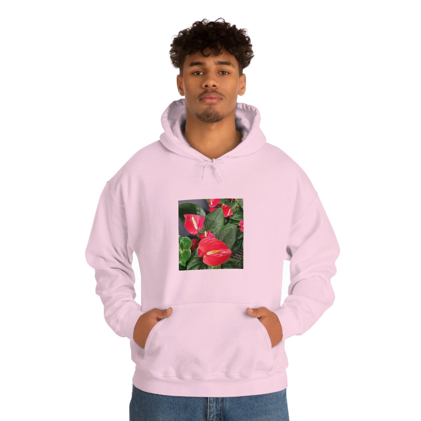 Island Style Anthurium Unisex Heavy Blend™ Hooded Sweatshirt