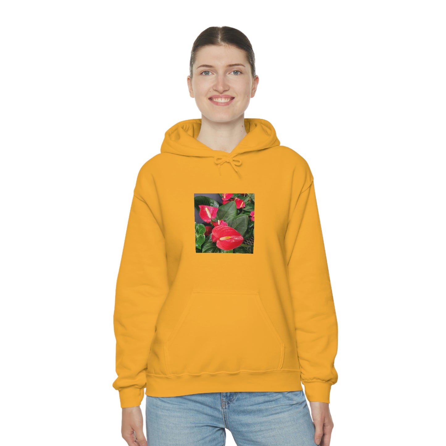 Island Style Anthurium Unisex Heavy Blend™ Hooded Sweatshirt