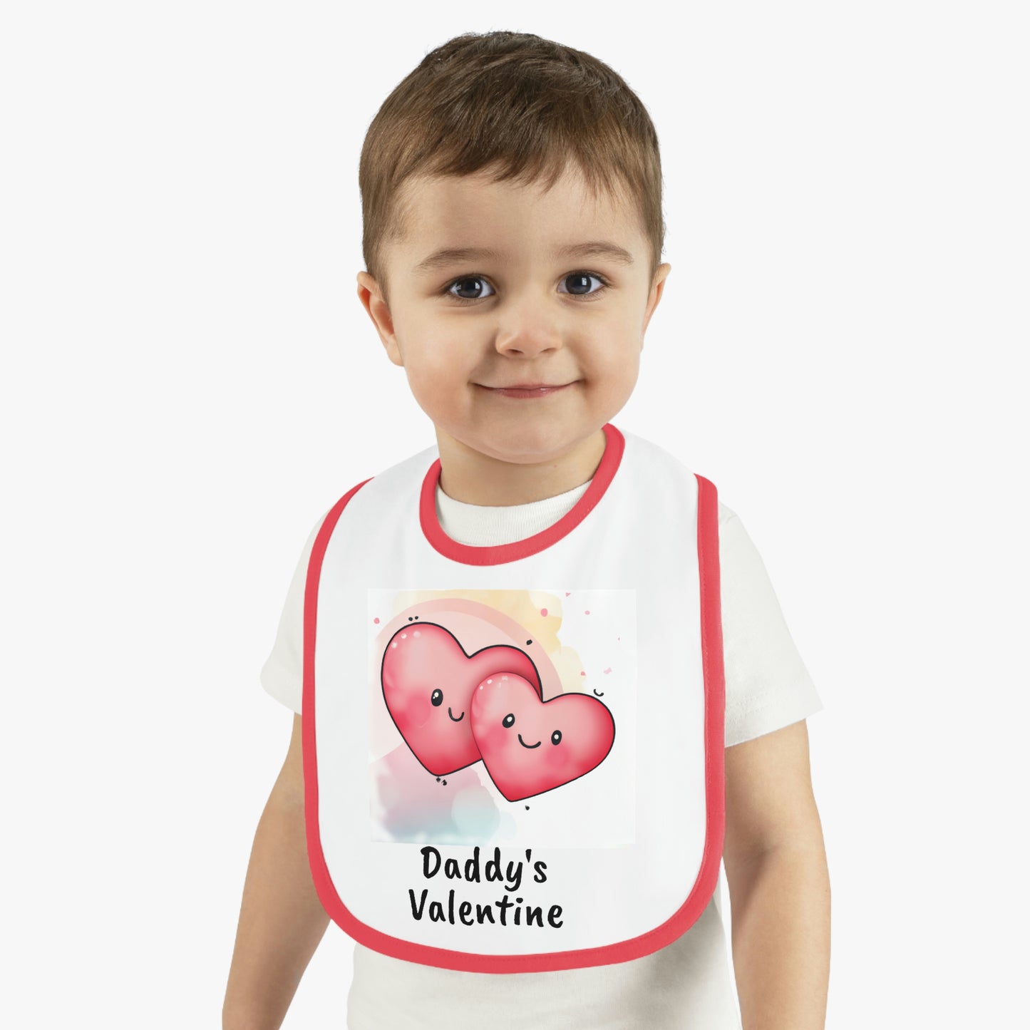 Valentine's "Daddy's Valentine" II Baby Contrast Trim Jersey Bib