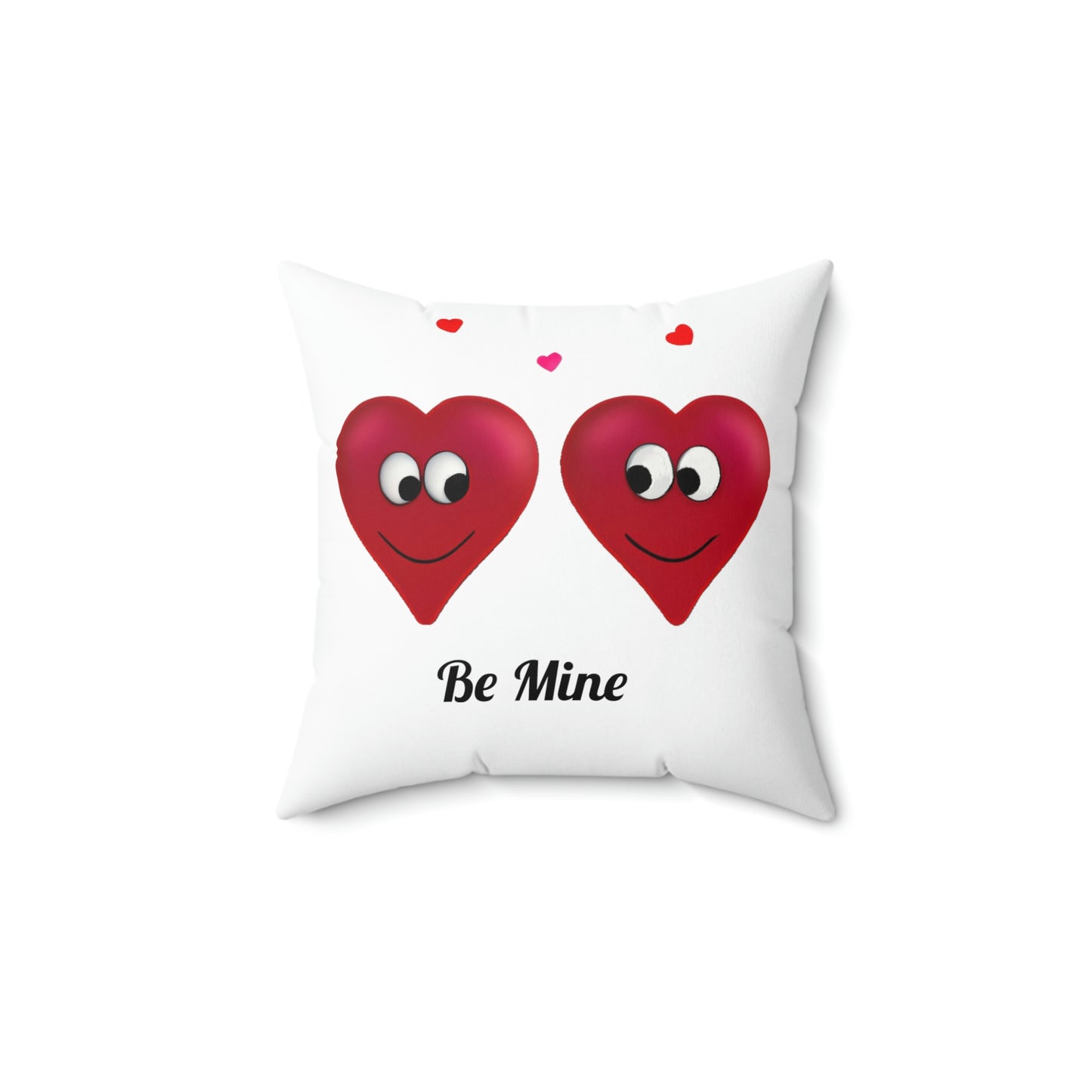 Valentine's "Be Mine" Conversation Hearts Spun Polyester Square Pillow