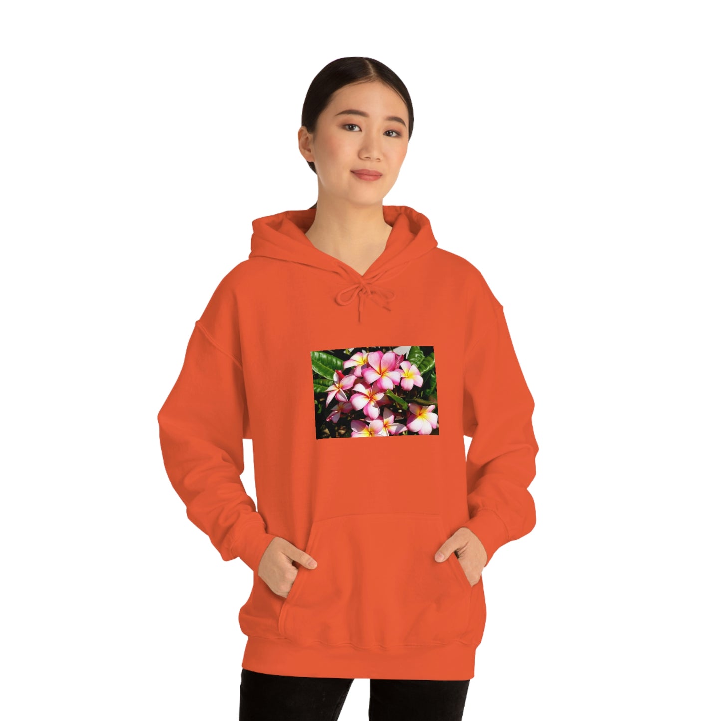 Islander Striped Plumeria Unisex Heavy Blend™ Hooded Sweatshirt