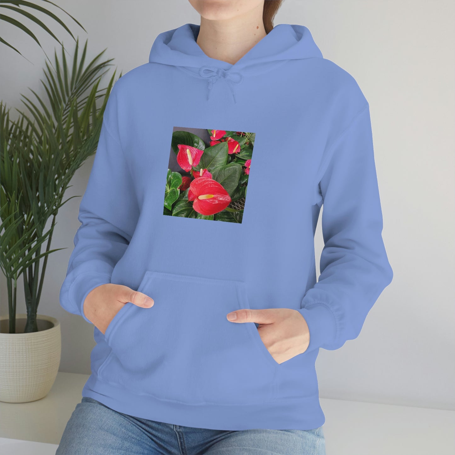 Island Style Anthurium Unisex Heavy Blend™ Hooded Sweatshirt