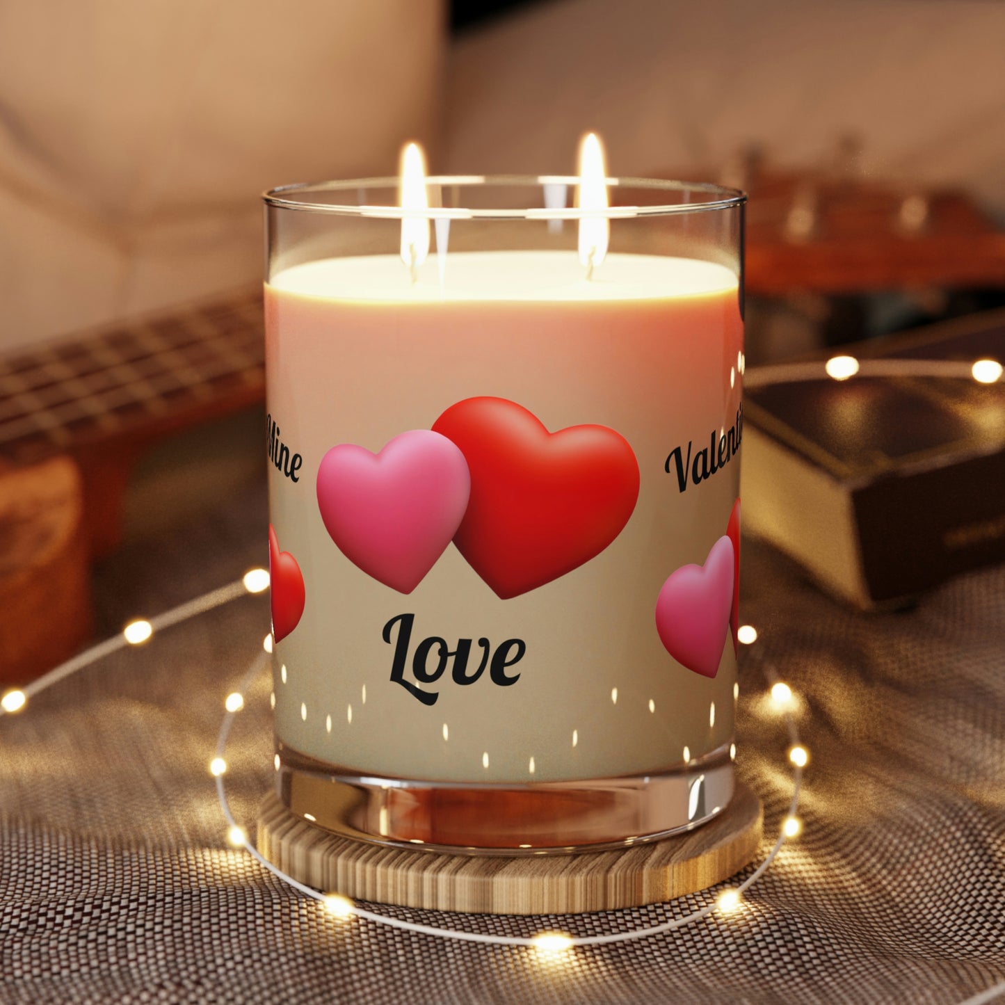 Valentine 2023 Hearts Scented Candle - Full Glass, 11oz