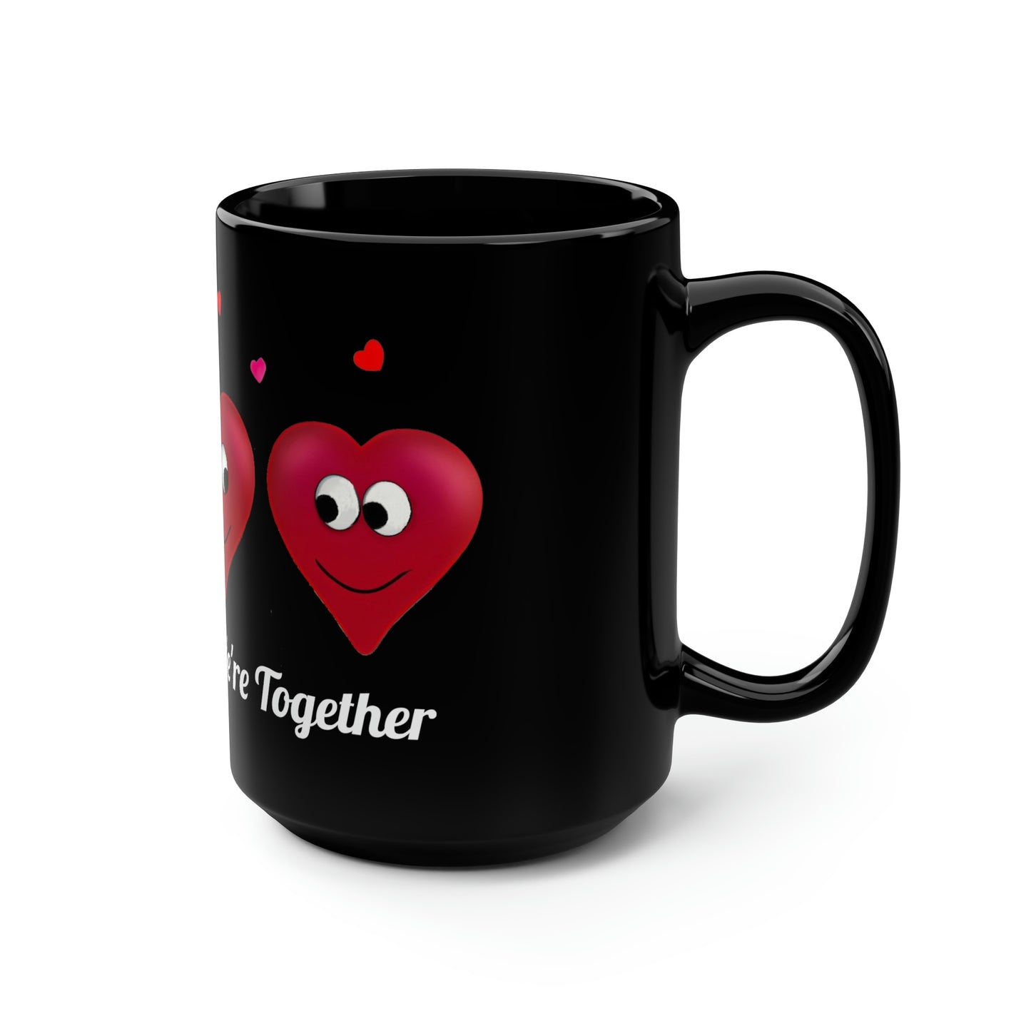 Valentine's "We're Together" Black Mug, 15oz