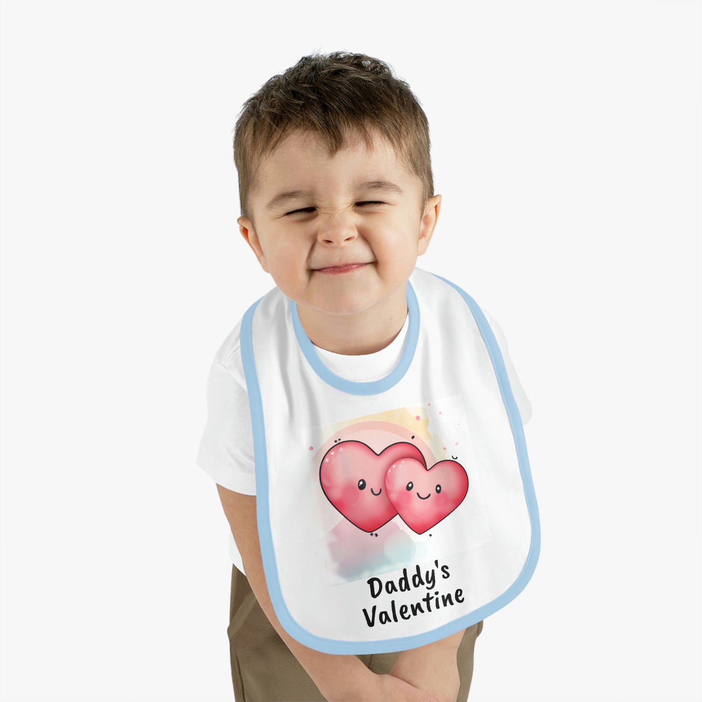 Valentine's "Daddy's Valentine" II Baby Contrast Trim Jersey Bib