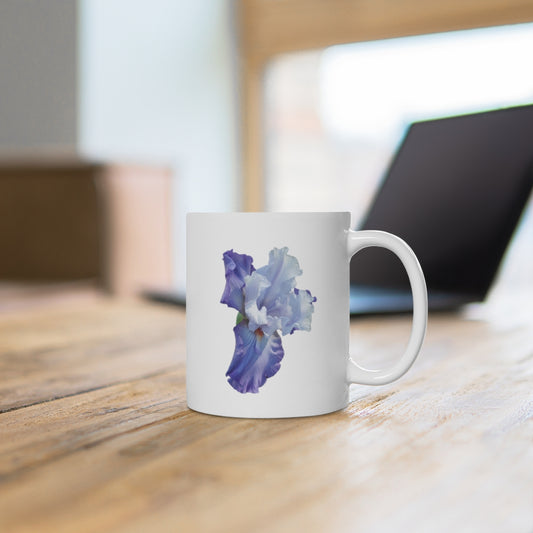 Designer Ceramic Mug, "Lavender Iris" 11oz and 15oz